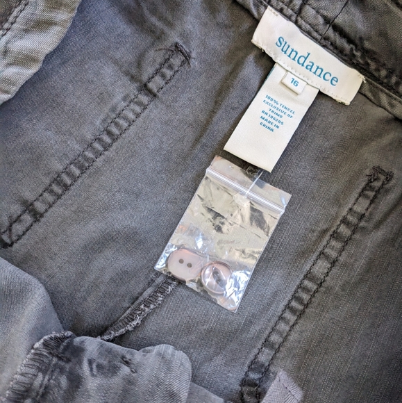 Sundance Gigi Straight Leg Drawstring Button Fly Pants Size 16 Tensel Gray - Picture 11 of 11